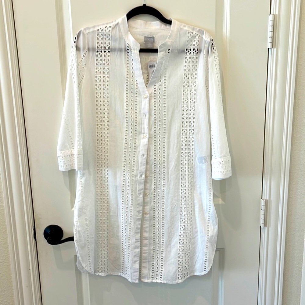 Chicos pretty cotton eyelet top